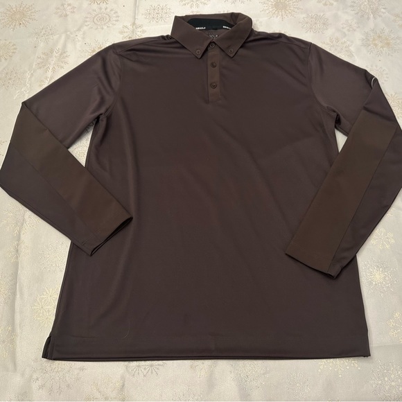 Nike Golf Mens brown, long sleeve polo with enforced sleeves. Medium - Picture 1 of 6